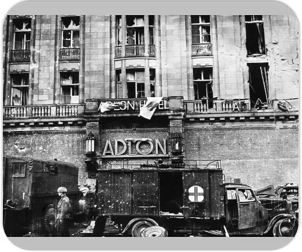 Russian vehicles pulled up at the famous Hotel Adlon in Berlin at the end of the second