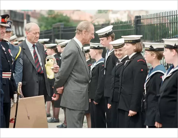 Prince Philip, Duke of Edinburgh at the Endeavour Training vessel
