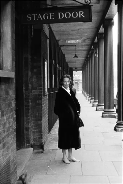 Actress Julie Andrews outside Theatre Royal, Drury Lane. 7th April 1958