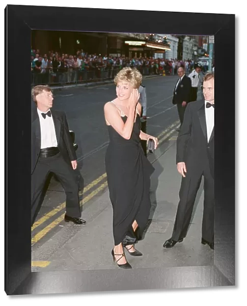 HRH The Princess of Wales, Princess Diana, arrives for a a performance of