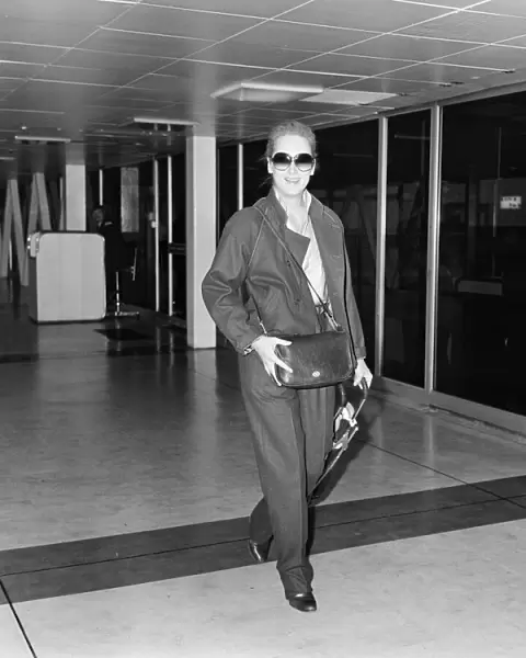 Meryl Streep pictured at London Airport. 17th October 1981