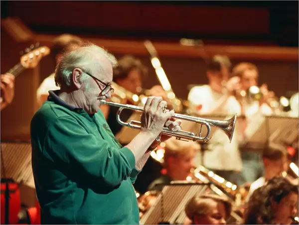 Humphrey Lyttelton rehearses with the Birmingham Schools Jazz Orchestra at the Symphony