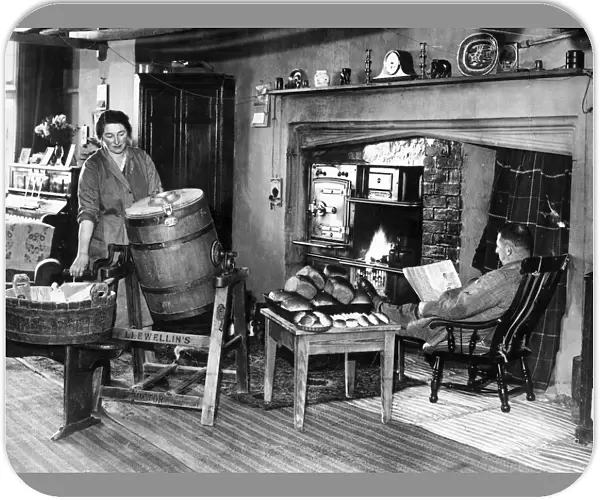 Butter Making in Farmhouse kitchen 19  /  06  /  1945