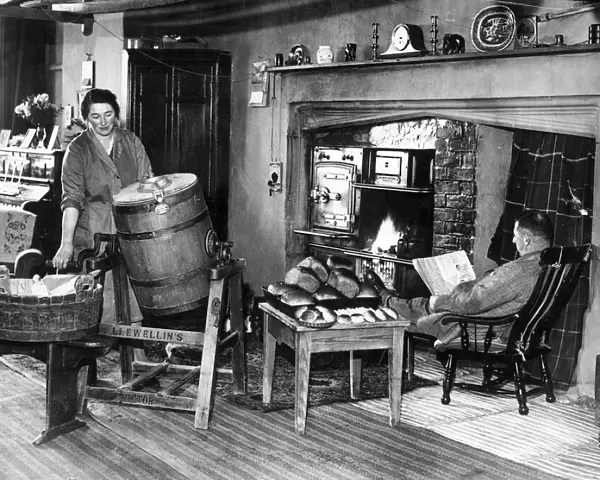 Butter Making in Farmhouse kitchen 19  /  06  /  1945