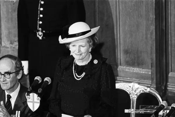 The Prime Minister Mrs Margaret Thatcher at the Luncheon held for the Falklands heroes at