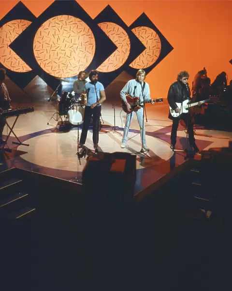 The Moody Blues, performing on a television show in The United Kingdom in 1984