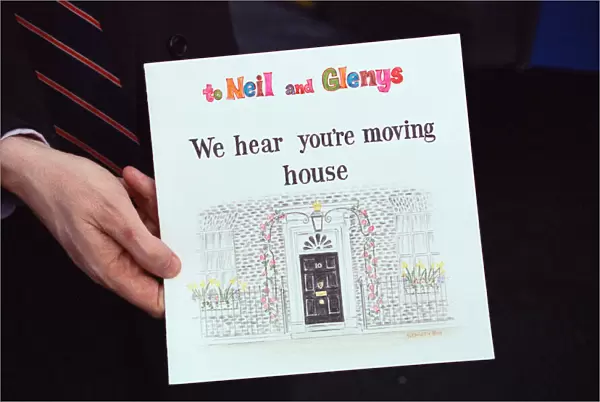 A card given to Labour leader Neil Kinnock from his neighbours the day before the 1992