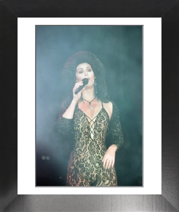 Framed Print : Cher Performing Live Print, October 1990 Framed Print : Cher Performing Live Print, October 1990