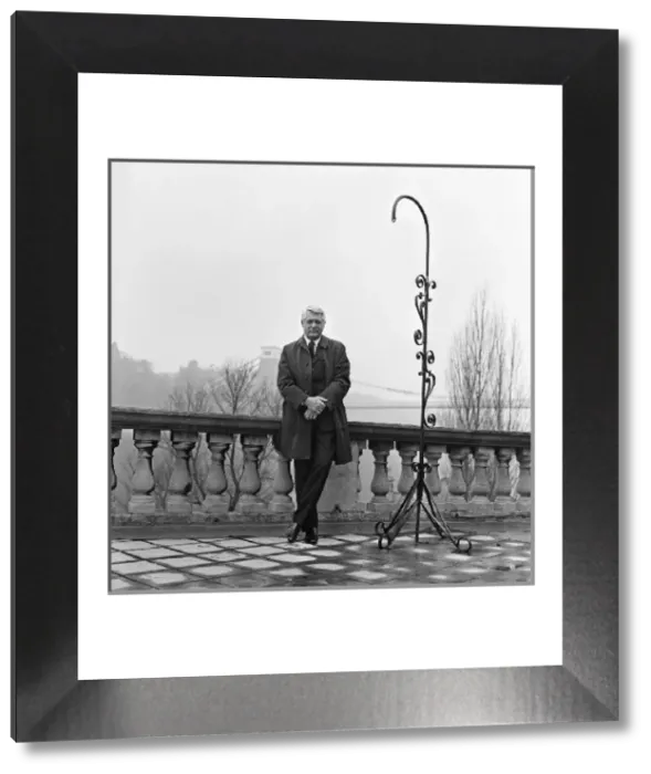 Framed Print : Black and white print of Cary Grant standing on the banks of Avon Gorge Framed Print : Black and white print of Cary Grant standing on the banks of Avon Gorge