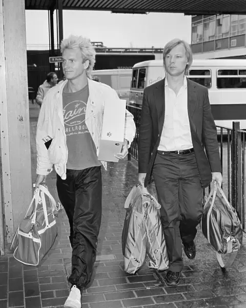 Sting (real name Gordon Sumner) arrives at London Heathrow Airport from Los Angeles