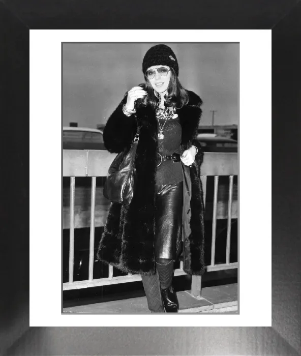 Framed Print : Joan Collins in Fur Coat Print Framed Print : Joan Collins in Fur Coat Print