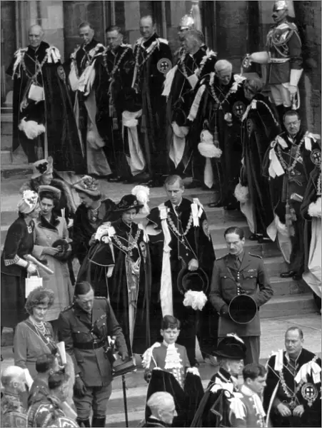QUEEN ELIZABETH AND PRINCE PHILIP AT THE CHAPEL OF ST GEORGE, WINDSOR