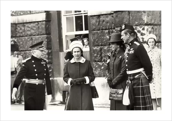 Queen Elizabeth II, with the Duke of Edinburgh, Princess Anne
