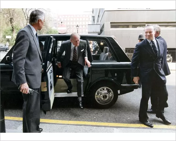 Prince Philip pictured in his new Taxi. April 1994