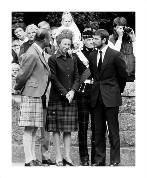The Duke of Edinburgh. Prince Philip with Princess Anne and Prince Andrew (beard)