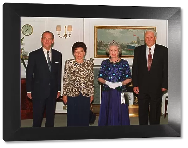 Queen Elizabeth II and Prince Philip with Boris Yeltsin