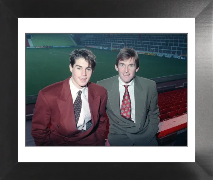 Framed Print : Jamie Redknapp with Kenny Dalglish Print (1991 Anfield Stadium Photo) Framed Print : Jamie Redknapp with Kenny Dalglish Print (1991 Anfield Stadium Photo)