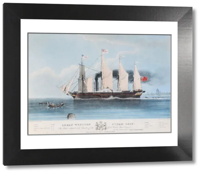Framed Print : Print of the SS Great Western Steam Ship, 1838 Framed Print : Print of the SS Great Western Steam Ship, 1838