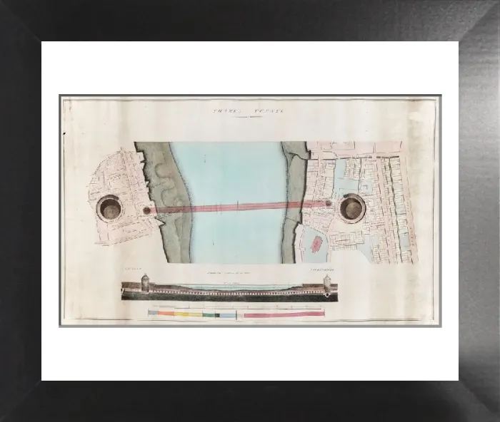 Framed Print : Print of Thames Tunnel Plan, 1842 Framed Print : Print of Thames Tunnel Plan, 1842