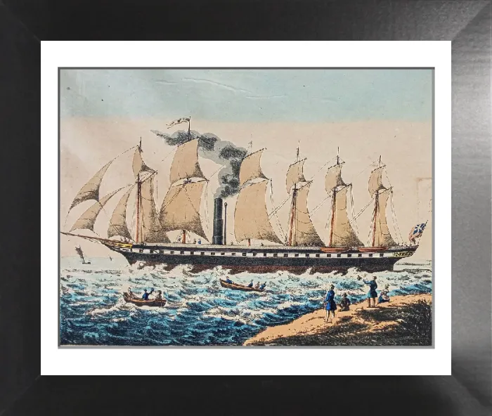 Framed Print : Colour Print of the SS Great Britain in Port Framed Print : Colour Print of the SS Great Britain in Port