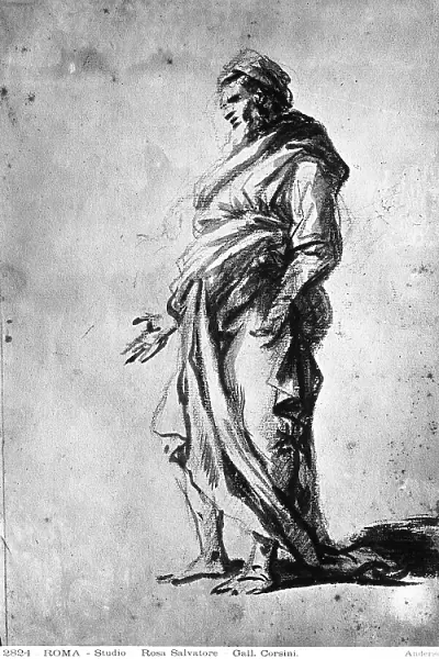 Male figure study, drawing by Salvator Rosa preserved in the Gabinetto Nazionale delle Stampe (National Print Cabinet) in Rome