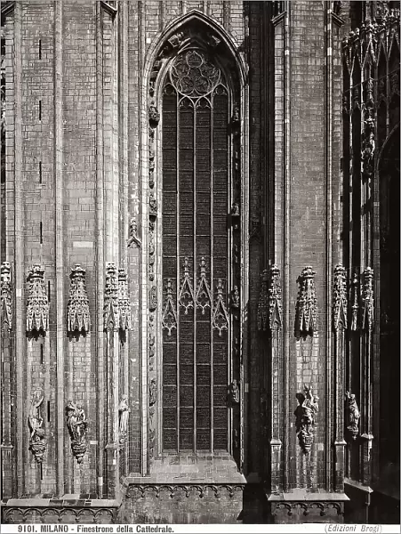 Detail of a large window in Milan's Cathedral