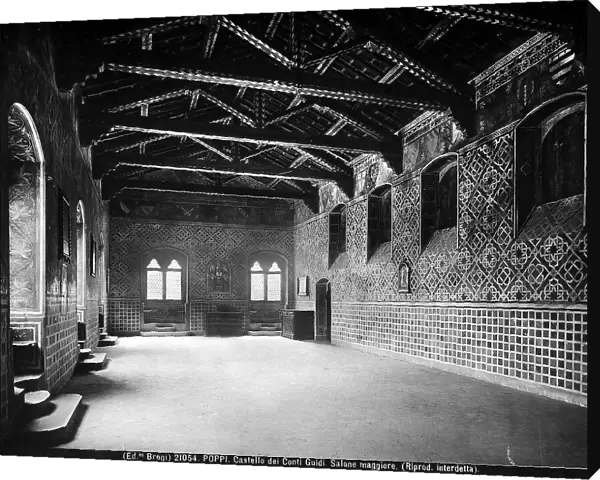 The main hall of the Praetorian Palace, former Castle of Conti Guidi, in Poppi