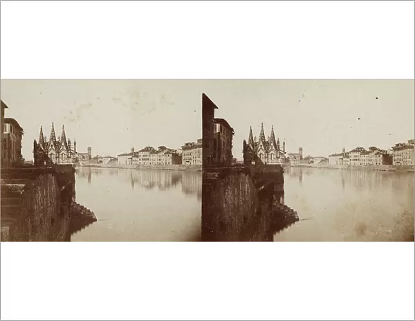 Stereoscopic image of the Arno river in Pisa