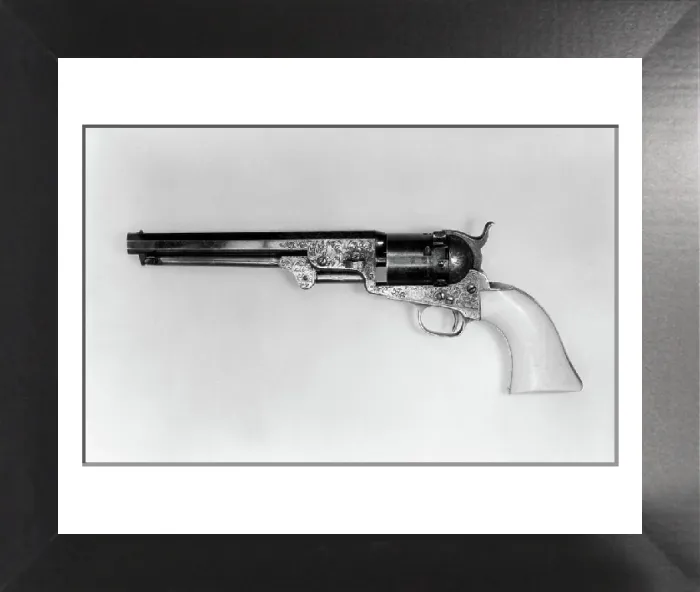Framed Print : Colt Model 1851 Navy Revolver with Thuer Conversion Print Framed Print : Colt Model 1851 Navy Revolver with Thuer Conversion Print
