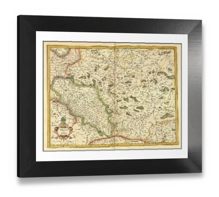 Framed Print : Digitally restored Print of 1623 Silesia Map by Gerhard Mercator Framed Print : Digitally restored Print of 1623 Silesia Map by Gerhard Mercator