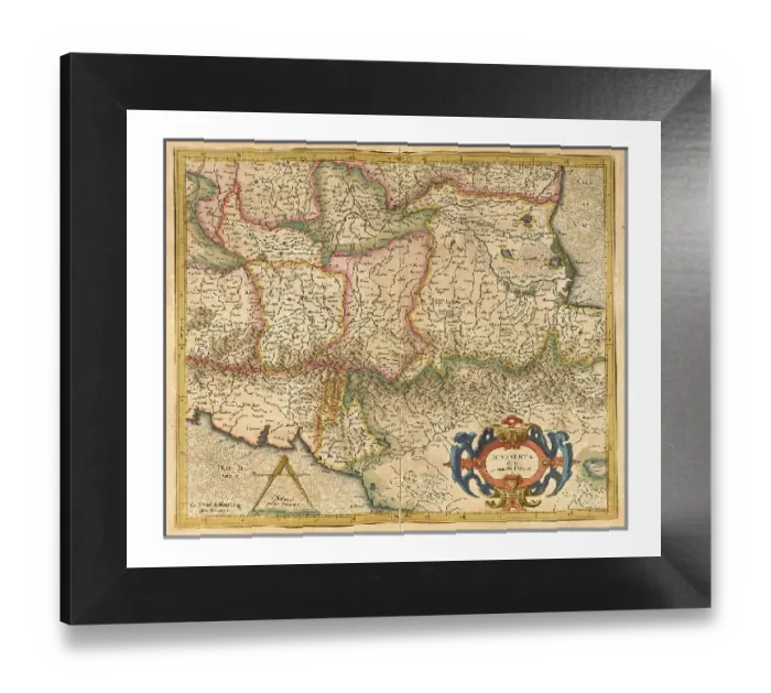 Framed Print : Digital reproduction of a 1623 Print, Atlas map by Gerhard Mercator Framed Print : Digital reproduction of a 1623 Print, Atlas map by Gerhard Mercator