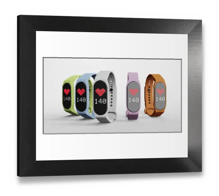 Framed Print : 3D Render Smart Band Fitness Watch Print Framed Print : 3D Render Smart Band Fitness Watch Print