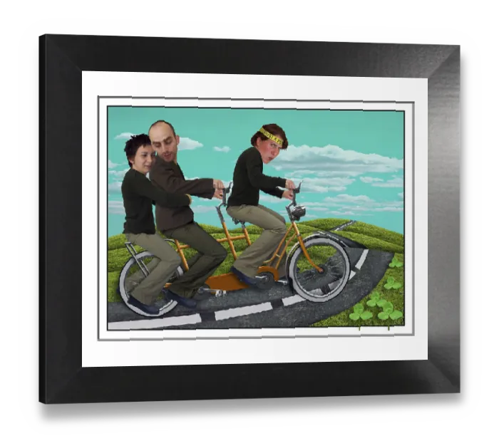 Framed Print : Print of a couple and their mistress in a romantic triangle Framed Print : Print of a couple and their mistress in a romantic triangle