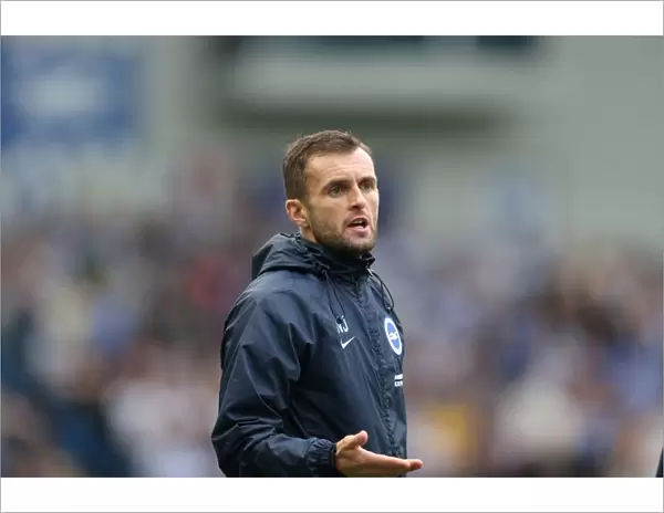 Brighton and Hove Albion vs Middlesbrough: Nathan Jones in Action at the American Express Community Stadium (18th October 2014)