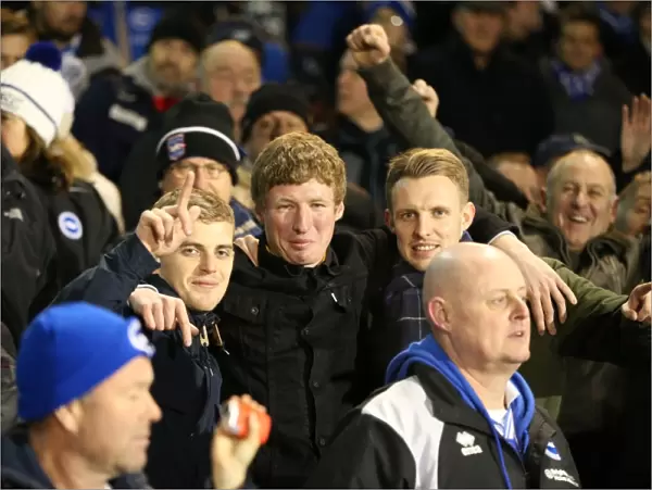 Brighton and Hove Albion Fans at Fulham's Craven Cottage during Sky Bet Championship Match (29DEC14)