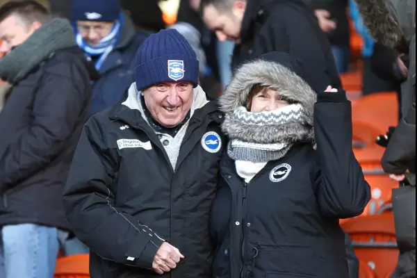 Brighton and Hove Albion Fans in Full Swing at Bloomfield Road vs Blackpool (31Jan15)