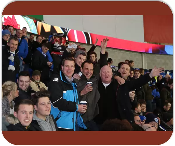 Brighton and Hove Albion Fans Energetic Display at Cardiff City Stadium, 10th February 2015