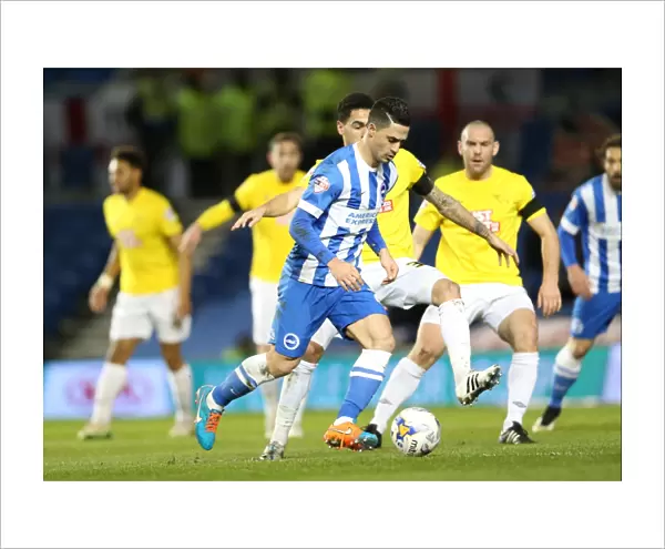 Brighton's Beram Kayal in Action Against Derby County, Sky Bet Championship 2015