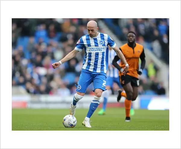 Brighton and Hove Albion vs. Wolverhampton Wanderers: Bruno Saltor in Action - Sky Bet Championship Clash, March 2015
