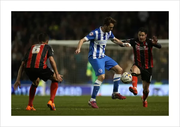 Brighton Midfielder Dale Stephens in Action Against AFC Bournemouth (April 2015)
