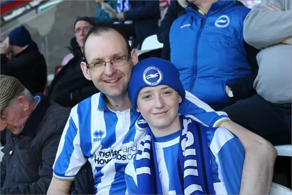 Brighton and Hove Albion Fans in Full Swing at Wigan Athletic Championship Match, April 2015