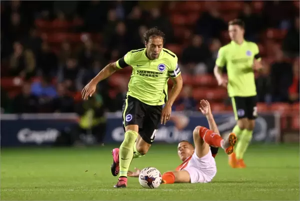 Brighton and Hove Albion in Action against Walsall during the 2015 Capital One Cup Match
