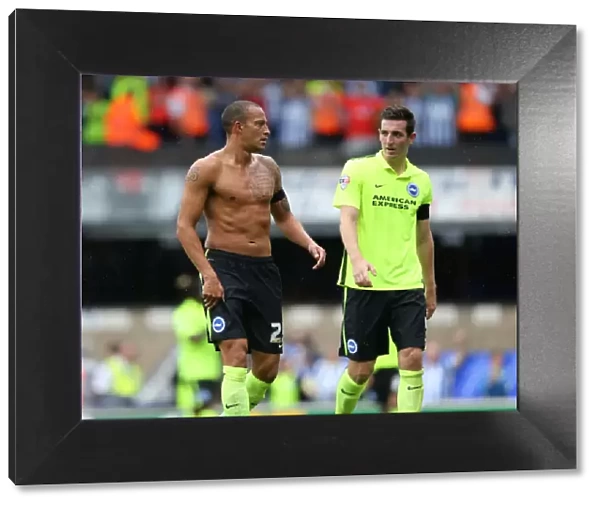 Brighton and Hove Albion: Bobby Zamora and Lewis Dunk Part Ways at the Final Whistle of Ipswich Town Clash (August 28, 2015)