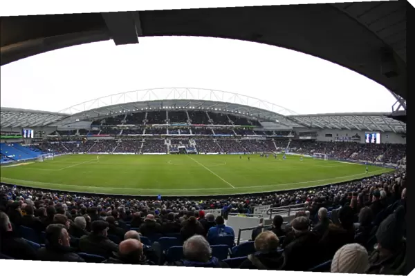 Panoramic View of American Express Community Stadium: Brighton and Hove Albion vs. Bolton Wanderers during Sky Bet Championship Match (February 13, 2016)