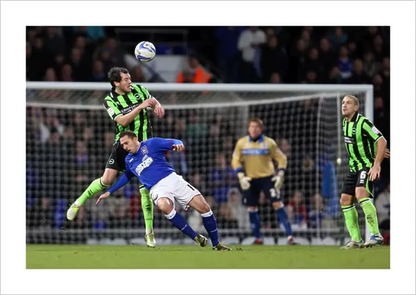 Gordon Greer Clears the Ball for Brighton & Hove Albion Against Ipswich Town (January 1, 2013)