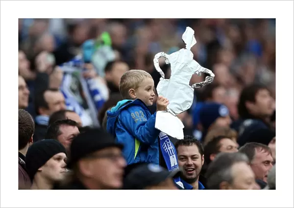 Young Brighton Fan with Tin Foil FA Cup at Amex Stadium during Brighton & Hove Albion vs. Newcastle United, FA Cup 3rd Round (2013)