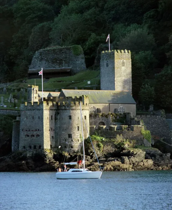 Framed Print : Dartmouth Castle Print: View from the Entrance to the Dart Estuary