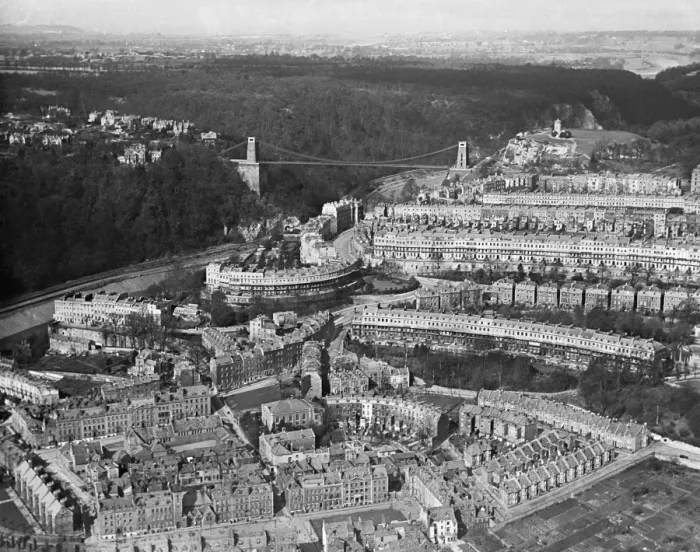 Framed Print : Aerial view of Clifton, Bristol Print Framed Print : Aerial view of Clifton, Bristol Print