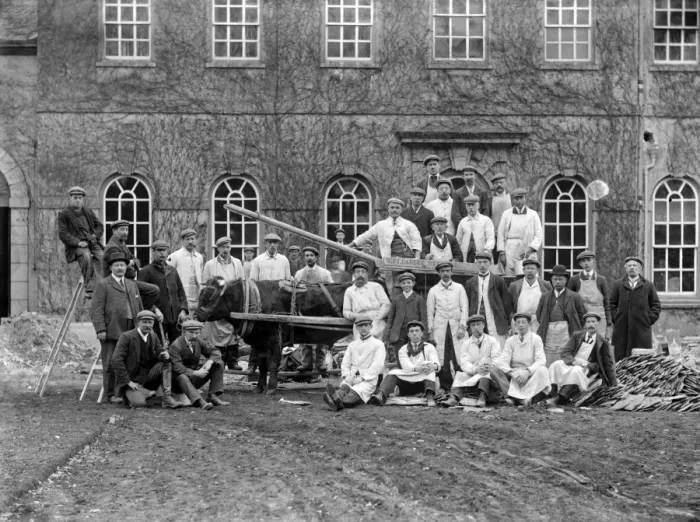 Framed Print : Kingston Lisle House Print, c. 1900, Restoration Scene Framed Print : Kingston Lisle House Print, c. 1900, Restoration Scene