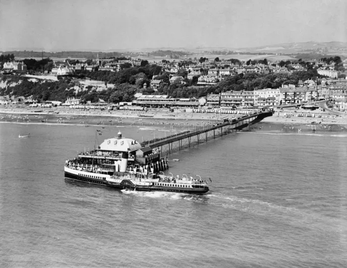 Framed Print : Print of Sandown Pier, Isle of Wight, August 1939 Framed Print : Print of Sandown Pier, Isle of Wight, August 1939